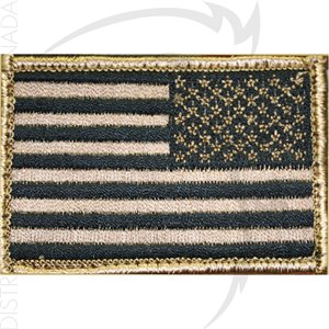 BLACKHAWK AMERICAN FLAG PATCH TAN / BLACK REVERSED 2X3in